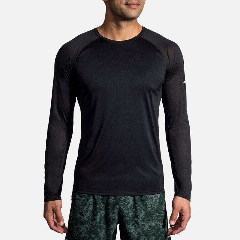 Brooks STEALTH Long Sleeve Running Shirt Mens Outlet - Grey (HDI946571)